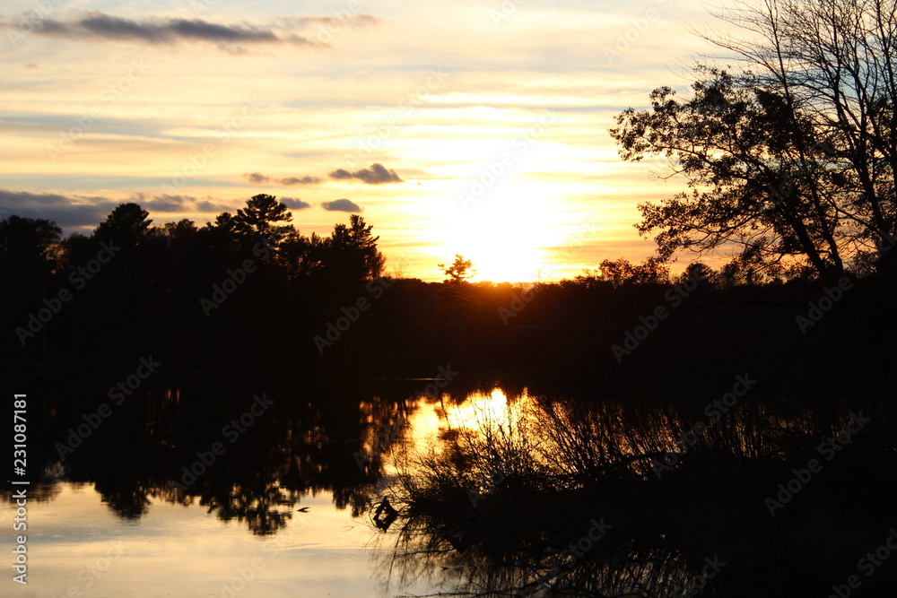 Naklejka premium beautiful sunset in Wisconsin