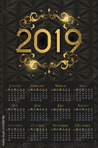 Calender 2019 luxury