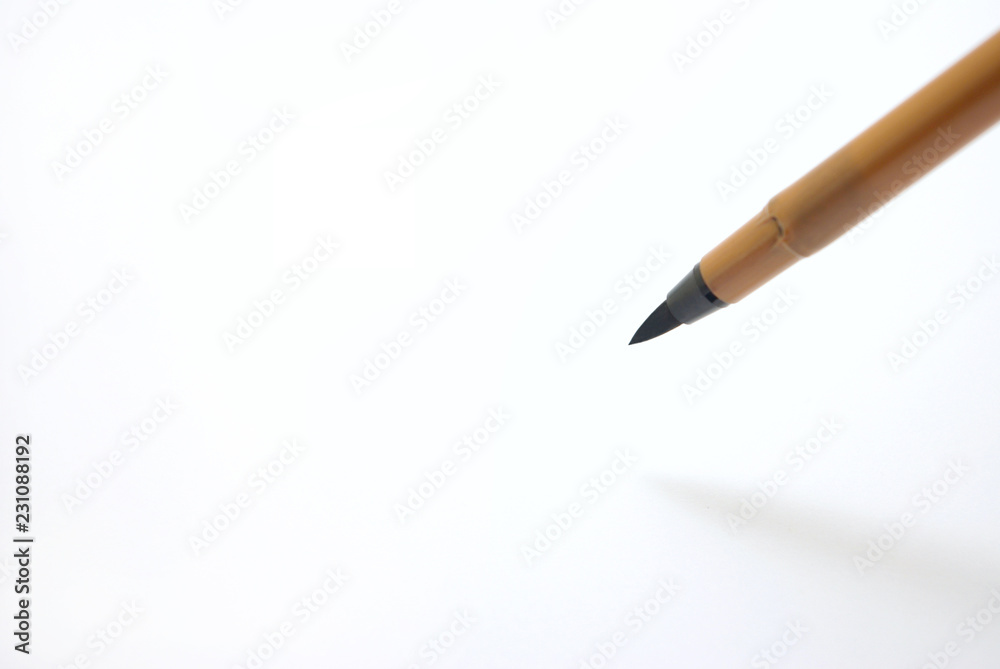 筆ペンで書く