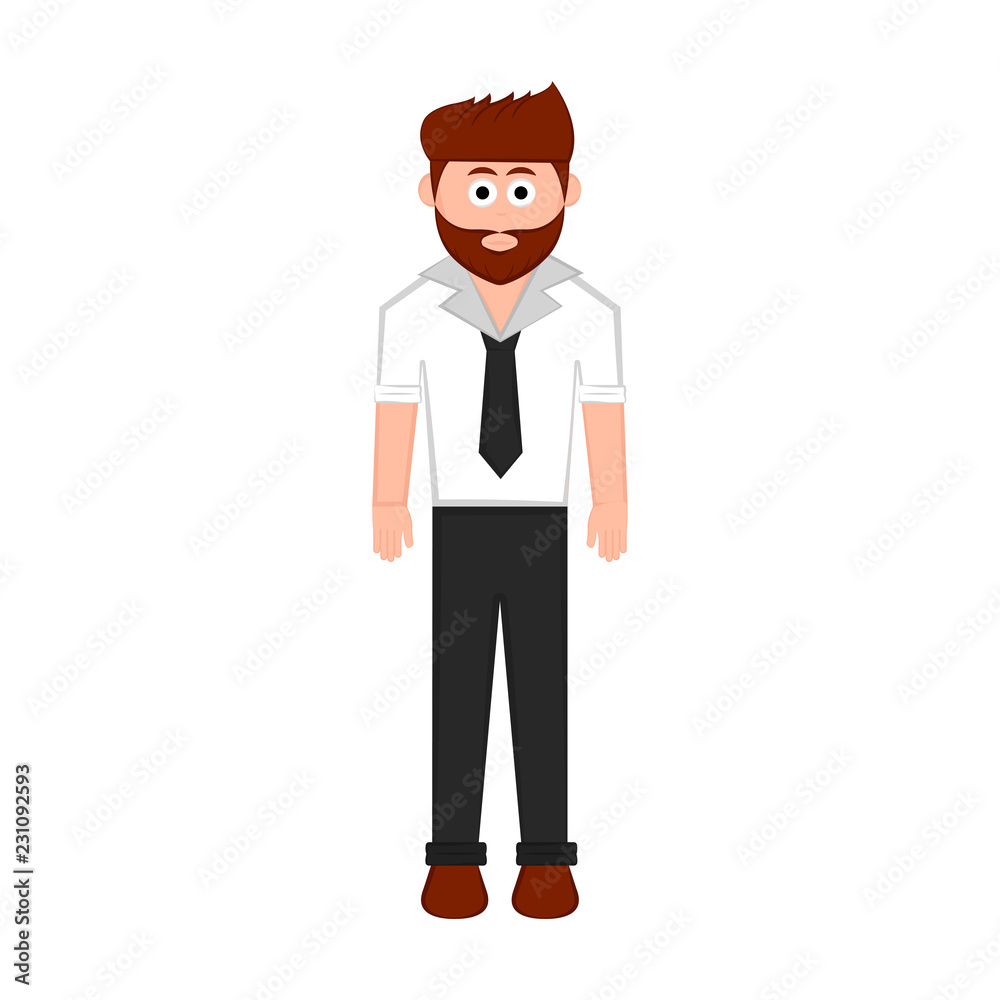 Isolated hipster cartoon character. Vector illustration design