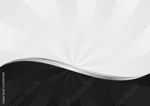 black and white wavy abstract background divided into two
