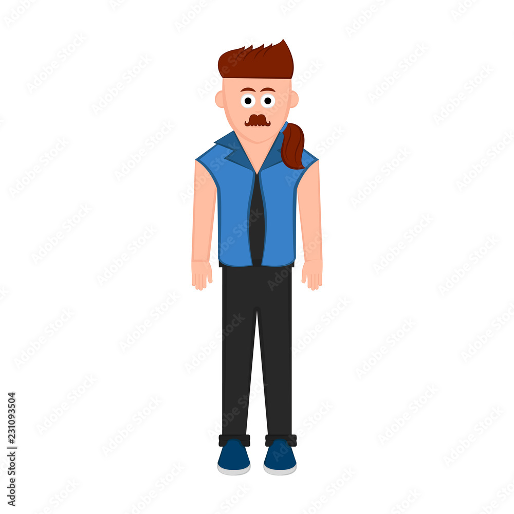 Isolated hipster cartoon character. Vector illustration design