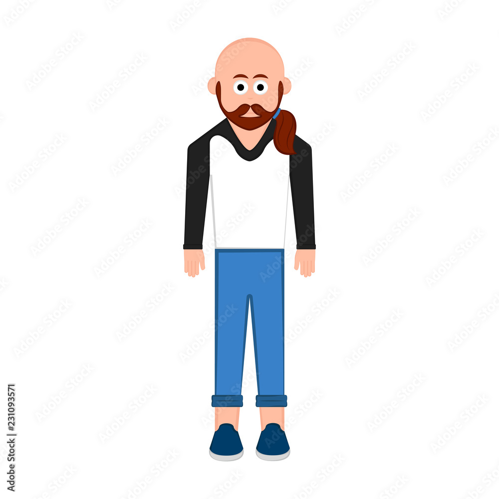 Isolated hipster cartoon character. Vector illustration design