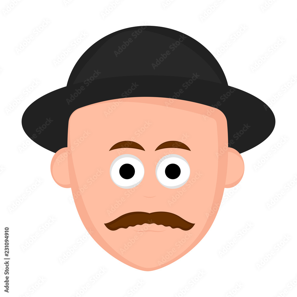 Isolated hipster avatar with a hat. Vector illustration design