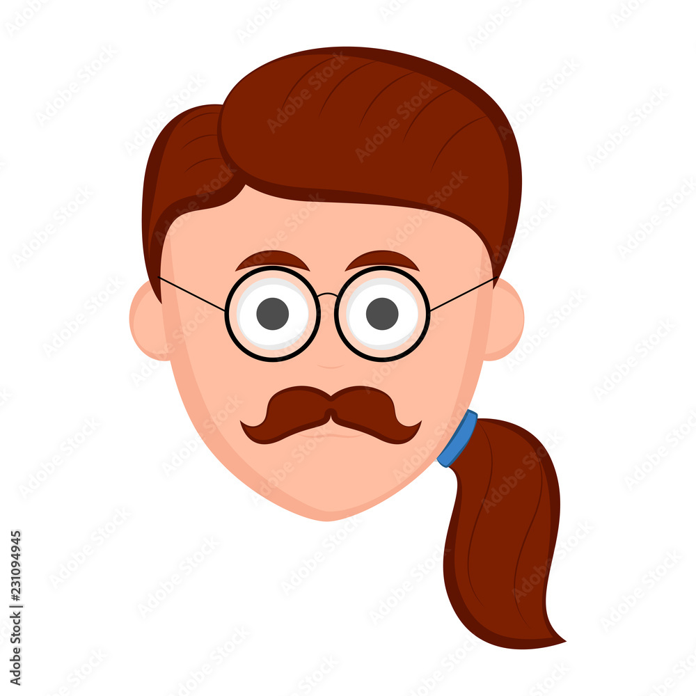 Isolated hipster avatar image. Vector illustration design