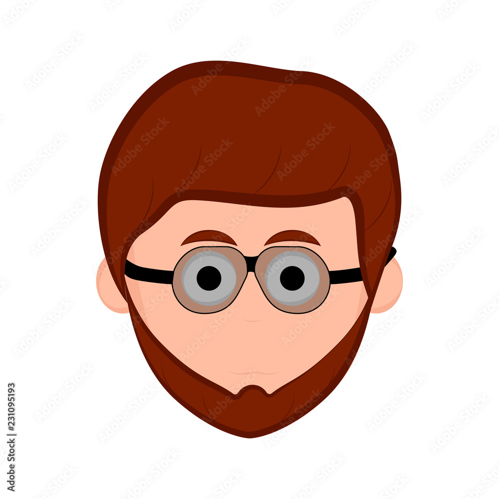 Isolated hipster avatar with glasses. Vector illustration design Isolated hipster avatar with glasses. Vector illustration design