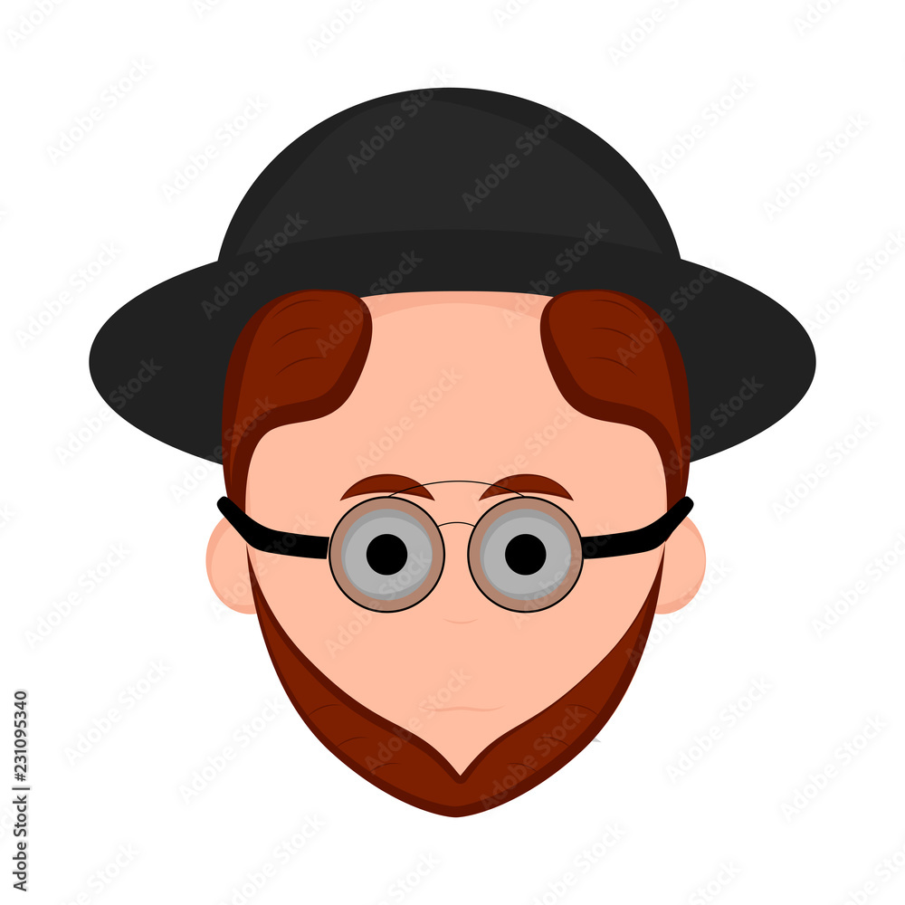 Isolated hipster avatar with glasses. Vector illustration design Isolated hipster avatar with glasses. Vector illustration design