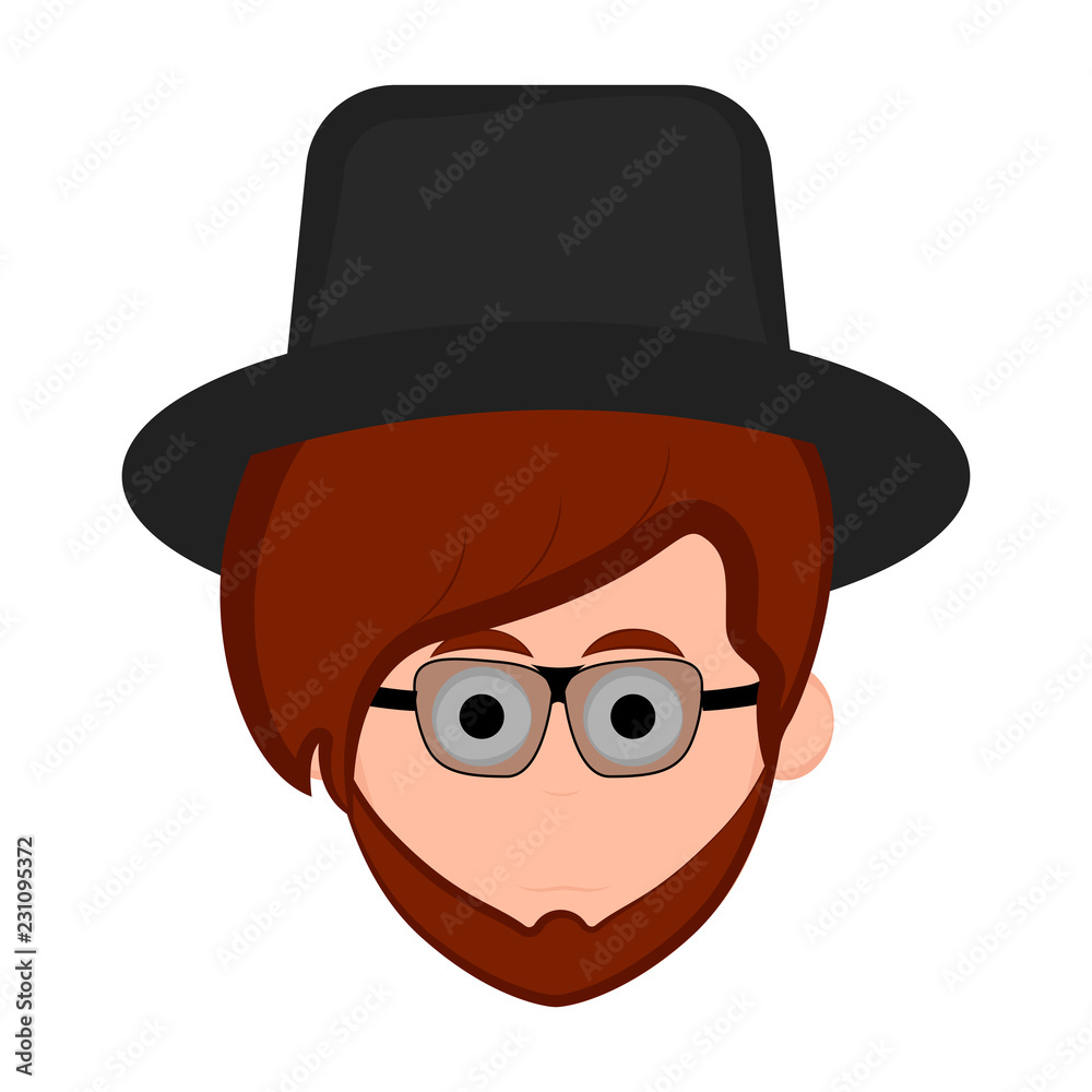 Isolated hipster avatar with glasses. Vector illustration design