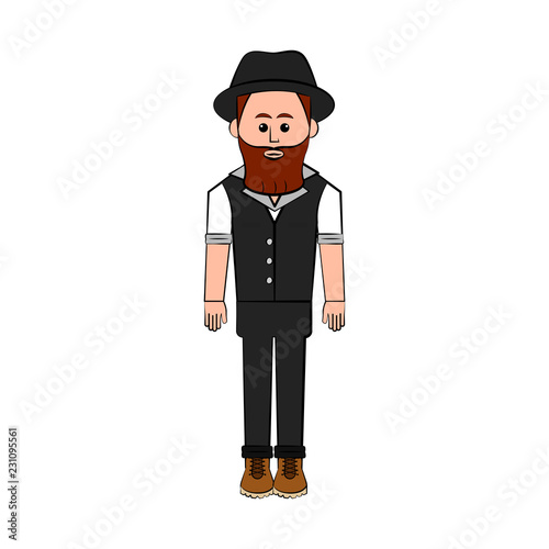 Isolated hipster cartoon character. Vector illustration design