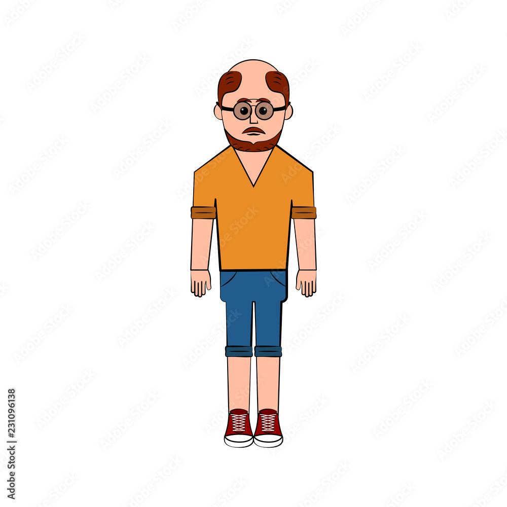 Isolated hipster cartoon character. Vector illustration design