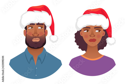 portrait of african man and woman in hat