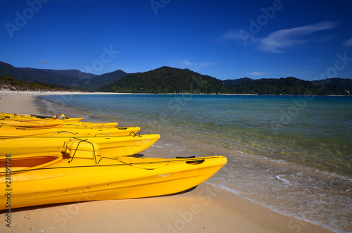 Sea kayaks in Abel Tasman National Park © Martin
