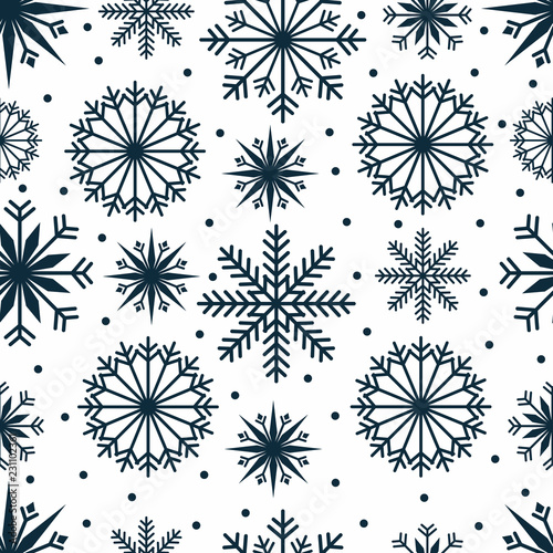 Cool Winter Snow Snowflake Seamless Pattern Background Wallpaper