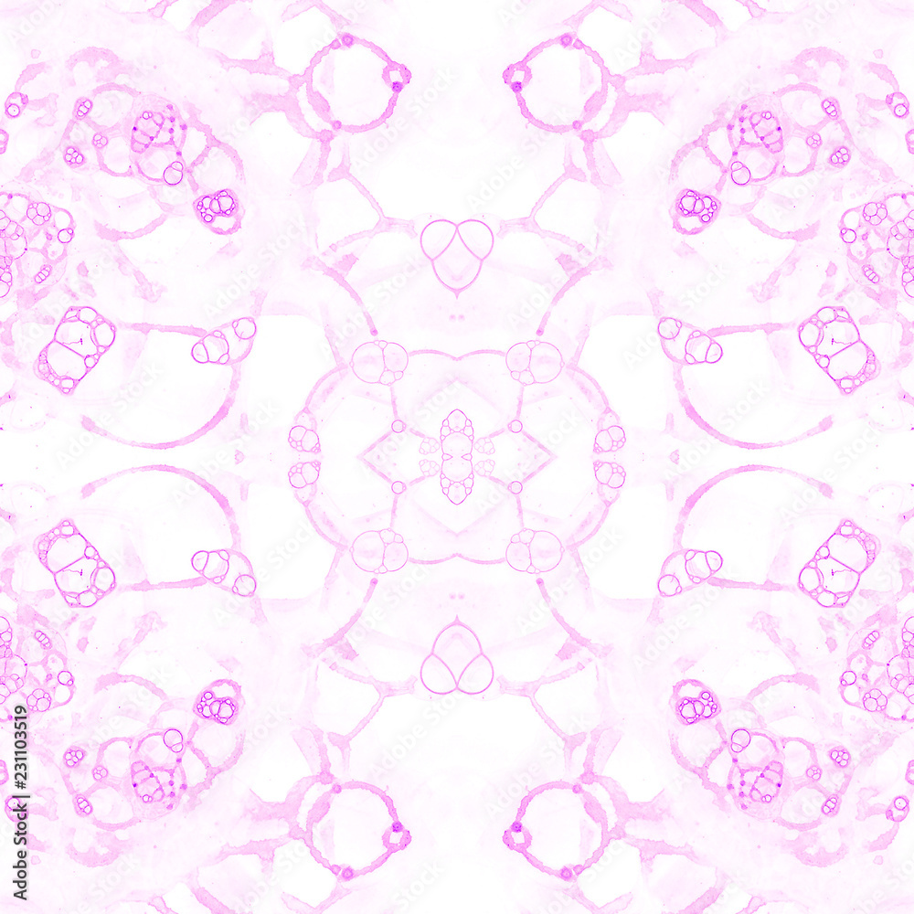 Pink seamless pattern. Amazing delicate soap bubbl