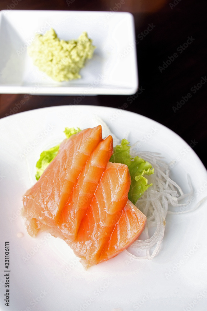 Sashimi salmon.