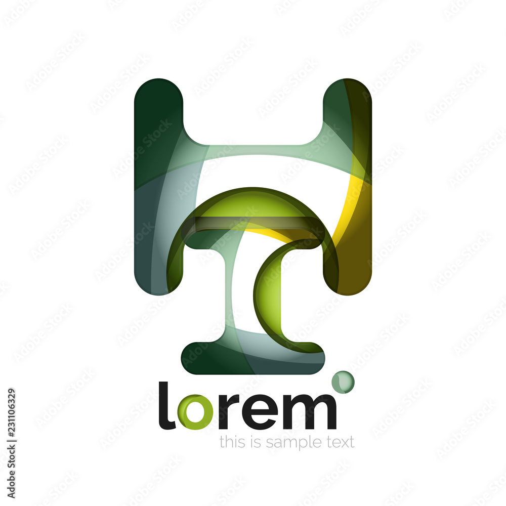Abstract geometric logo design, overlapping shapes Abstract geometric logo design, overlapping shapes