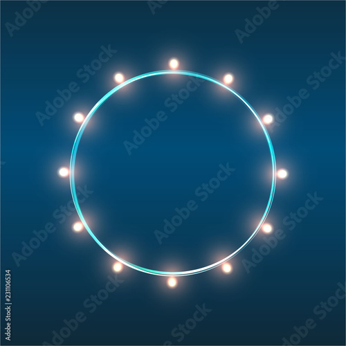 Bright christmas lights holiday elements illustration