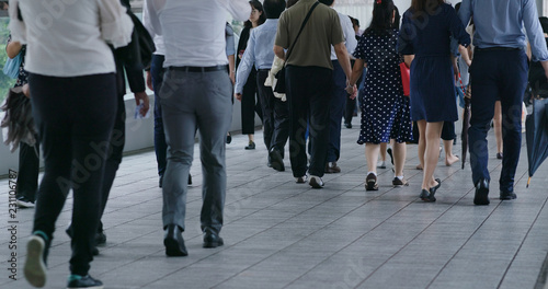 People walk in the street