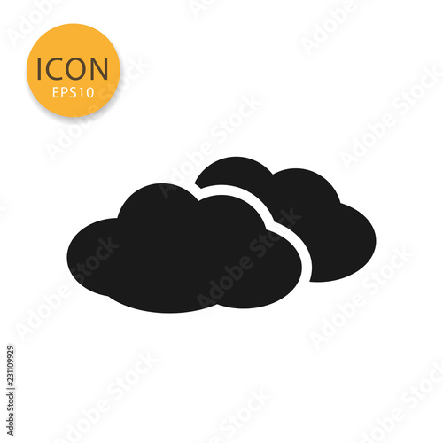 Clouds icon isolated flat style.