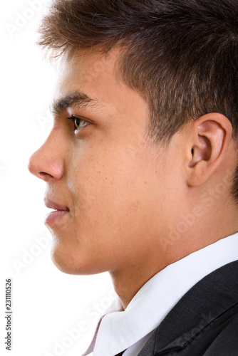 Profile view of face of young handsome businessman