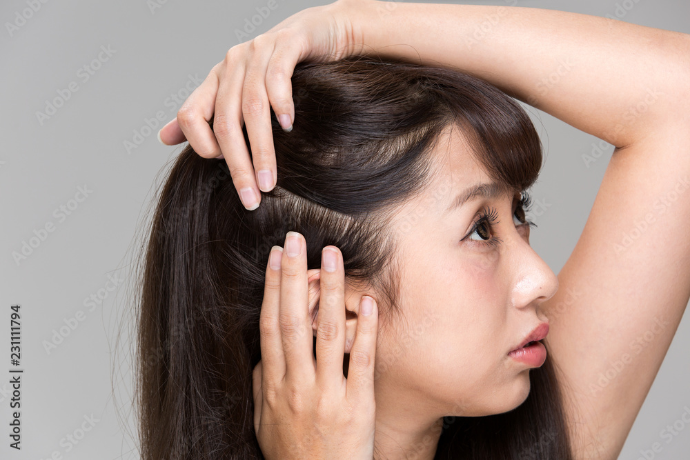 Naklejka premium 頭皮ケア