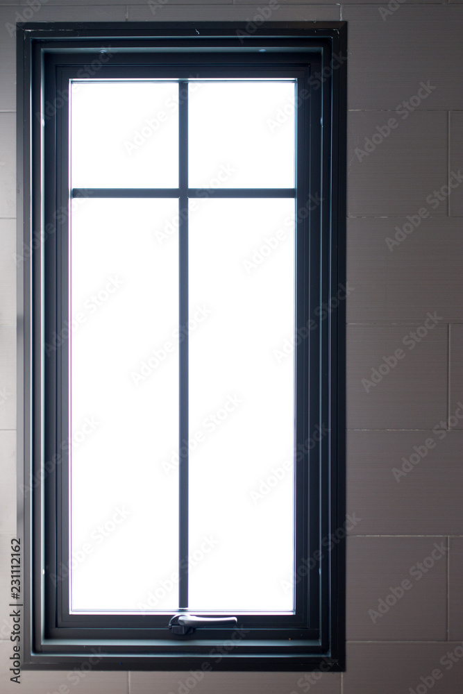Fototapeta premium Black metal window frame