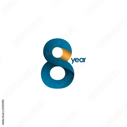 8 Year Anniversary Vector Template Design Illustration