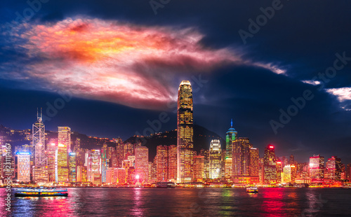 Wallpaper Mural Dragon flying over Hong Kong Island Torontodigital.ca