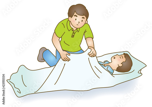 応急手当イラスト51：やけど