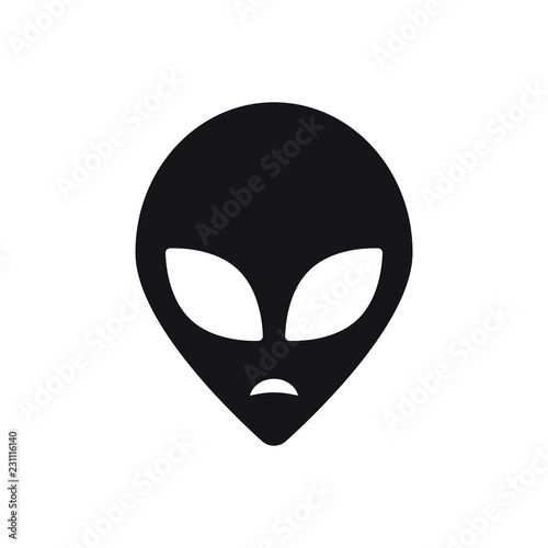 Grey alien vector icon