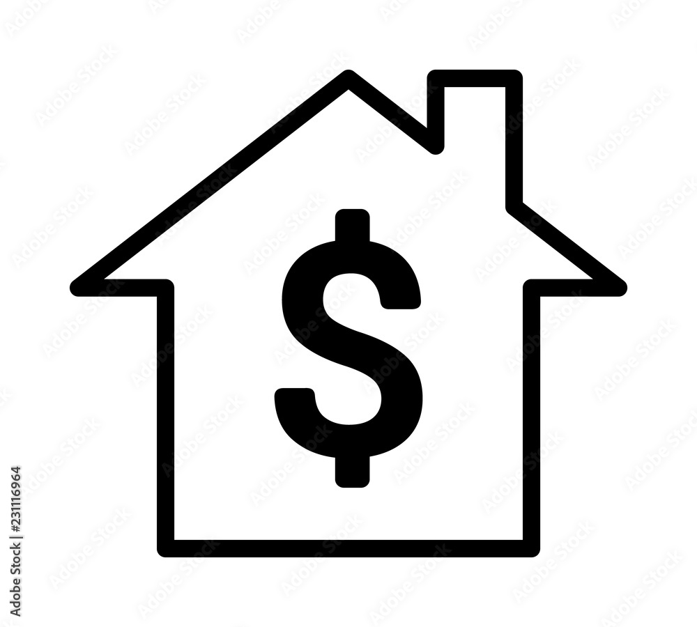 Home / house buying or real estate investment line art vector icon for apps and websites Home / house buying or real estate investment line art vector icon for apps and websites