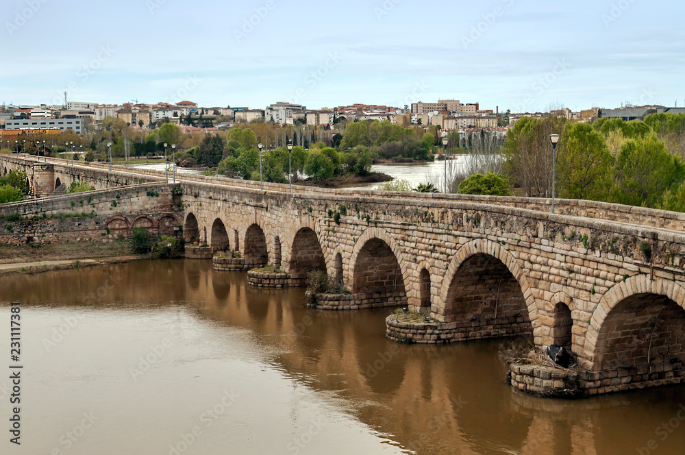 Roman bridge on the Guadiana river