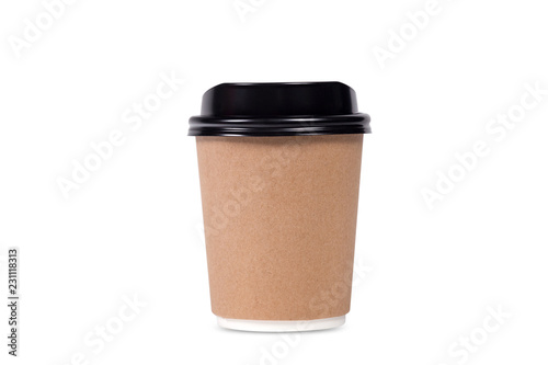 Hot coffee cup on whted background