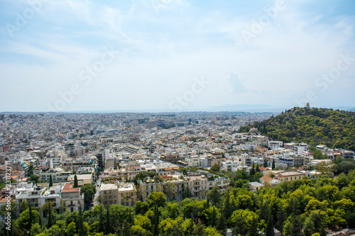 View from the Akropolis, the Pantheon in Athens, Greece