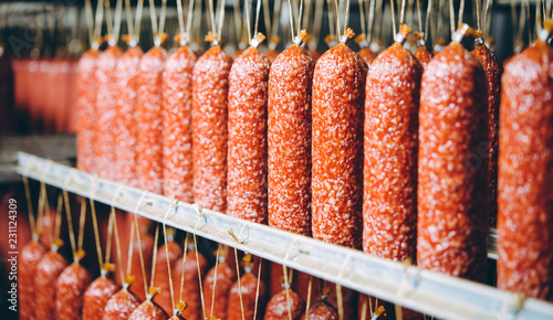 Bild auf Leinwand sausage meat production