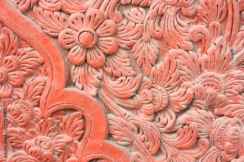 wall texture of brown clay flower layout