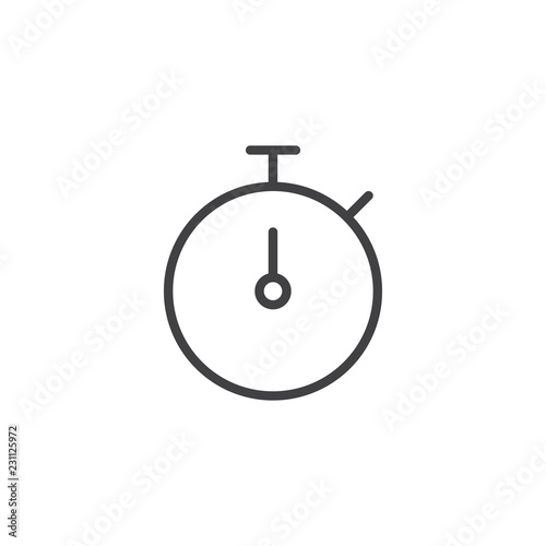 Stopwatch timer outline icon. linear style sign for mobile concept and web design. Time chronometer simple line vector icon. Symbol, logo illustration. Pixel perfect vector graphics