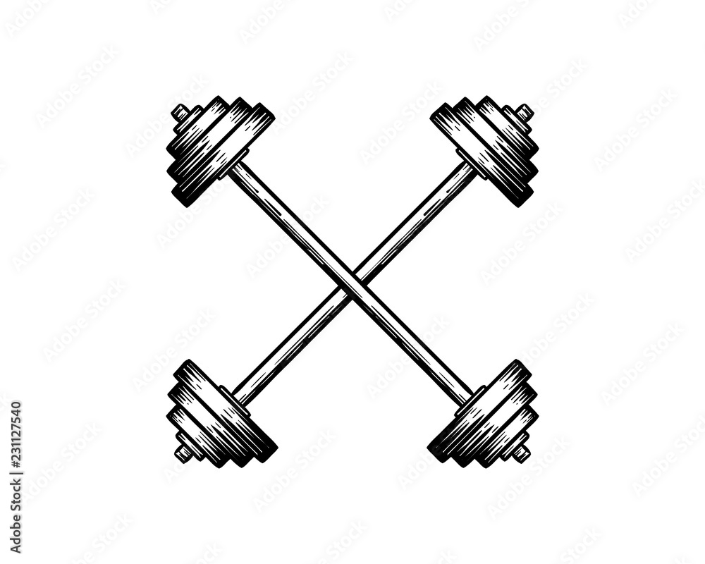 barbell gym logo