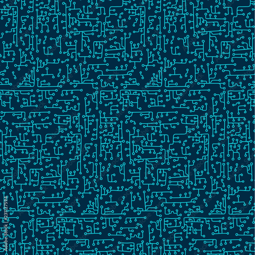 Seamless pattern with circuit board
