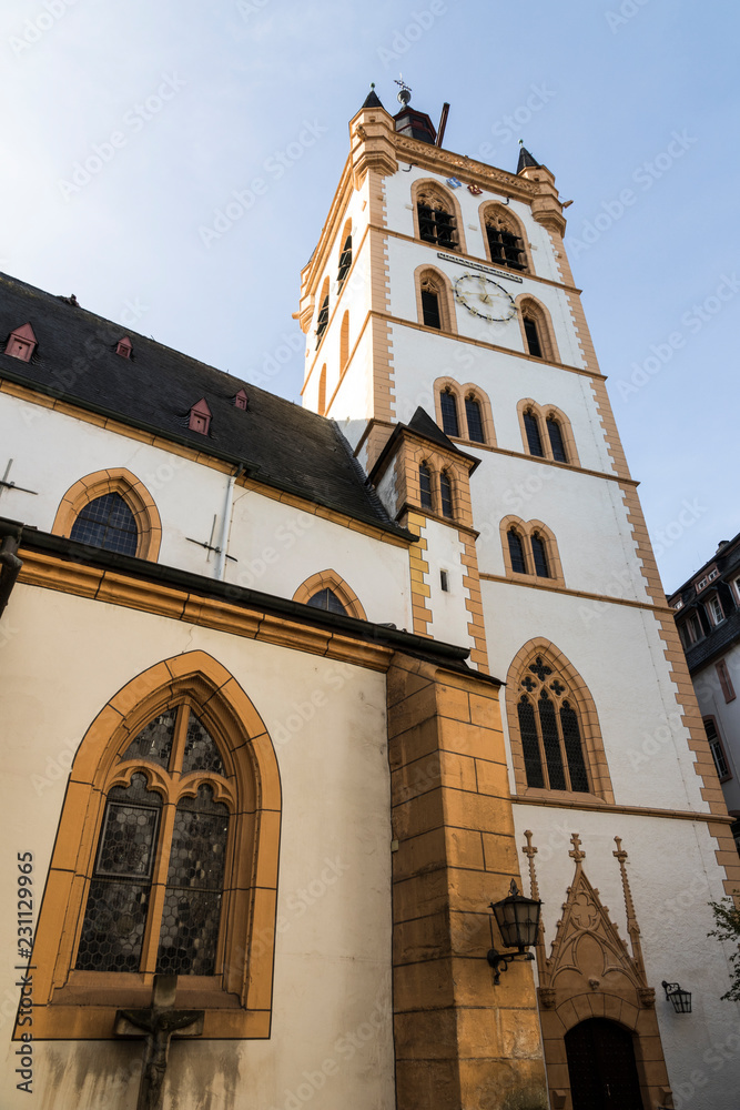 Fototapeta premium Trier, Germany. St. Gangolf's church, a Roman catholic church dedicated to St. Gangulphus and second oldest church building in the city