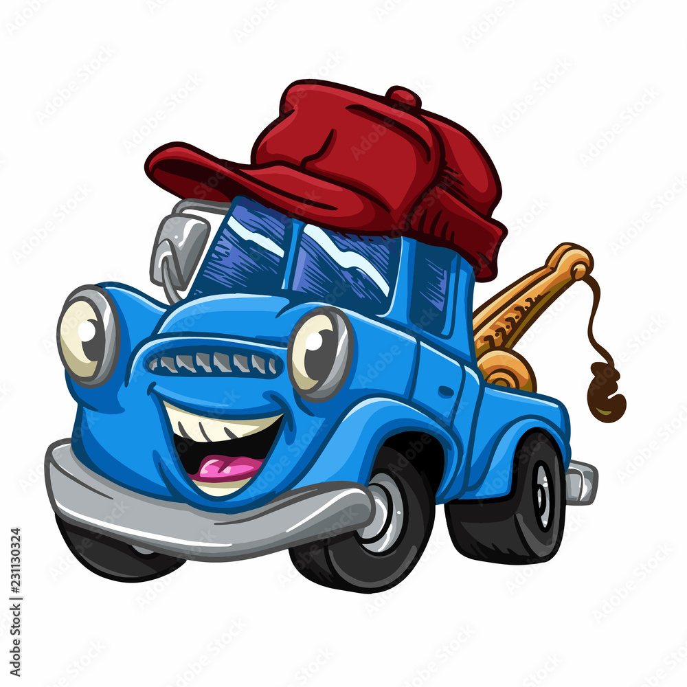 Blue truck - truck cartoon - cars for kids Vector Illustration Stock Vector  | Adobe Stock