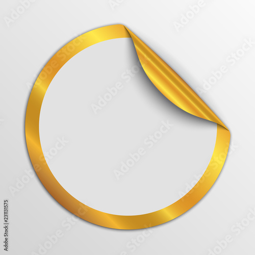 Paper round sticker isolated. Vector illustration