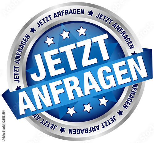 Button Banner "Jetzt anfragen" blau/silber