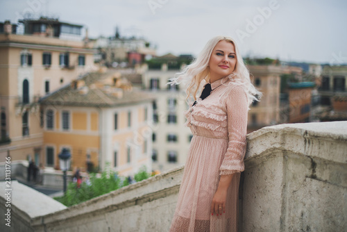 Amazing blond woman in Rome