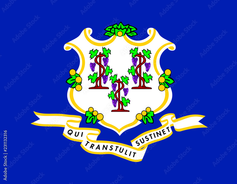 Connecticut vector flag. Vector illustration. United States of America. Connecticut vector flag. Vector illustration. United States of America.