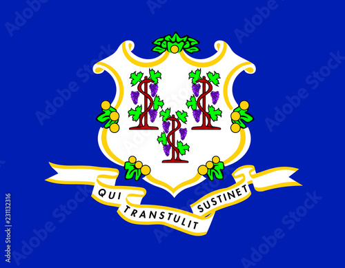 Connecticut vector flag. Vector illustration. United States of America.