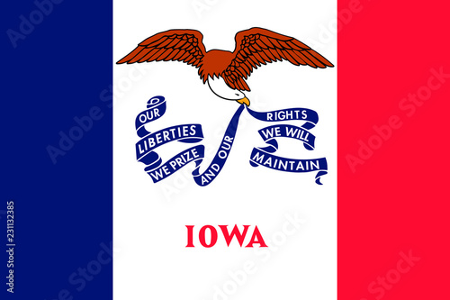 Iowa flag. Vector illustration. United States of America.