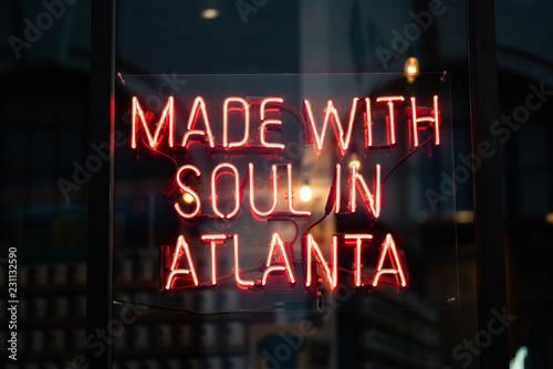 Made with soul in Atlanta street red light neon