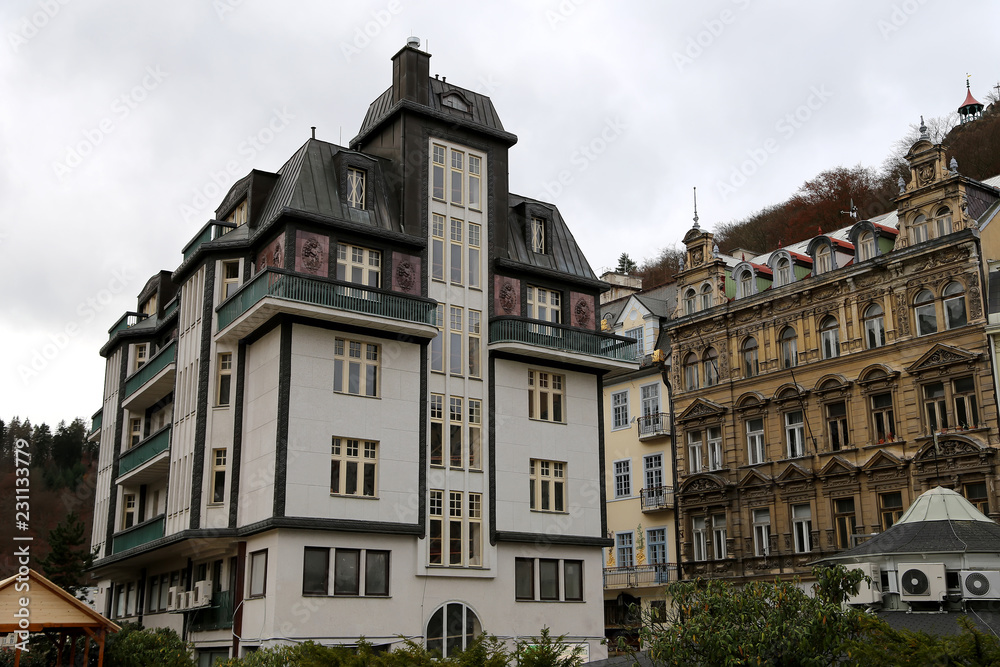 Karlovy Vary (Carlsbad) -- famous spa city in western Bohemia, in Czech Republic