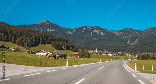 Beautiful alpine view near the famous Gosausee-Salzburg-Austria